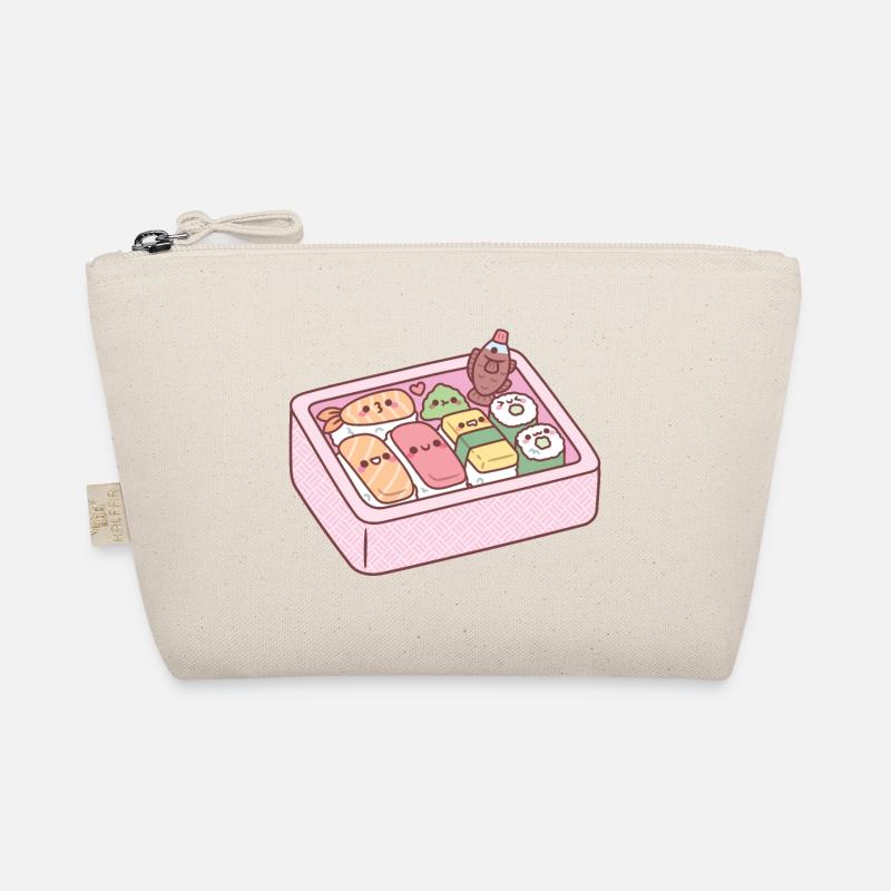 Kawaii Japanisches Bento Box Sushi - Bio-Täschchen - Natur