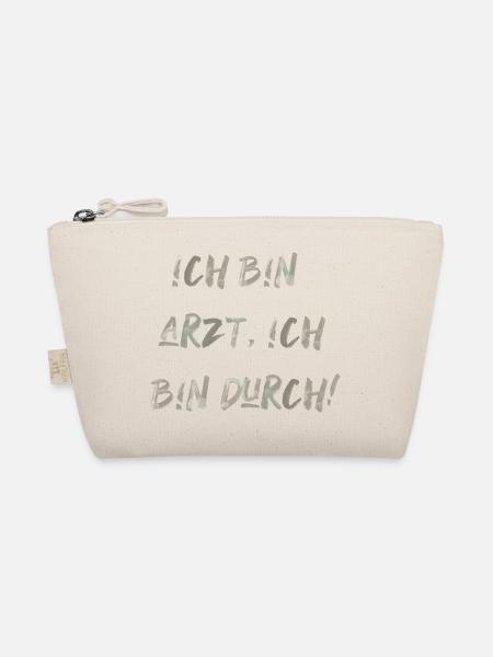 bin Arzt bin durch lustiger Spruch Beruf Schrift - Bio-Täschchen - Natur - Vorne