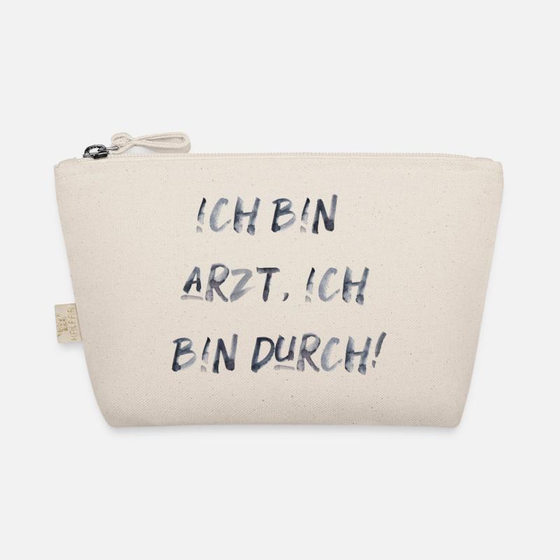 bin Arzt bin durch lustiger Spruch Beruf Schrift Bio-Täschchen