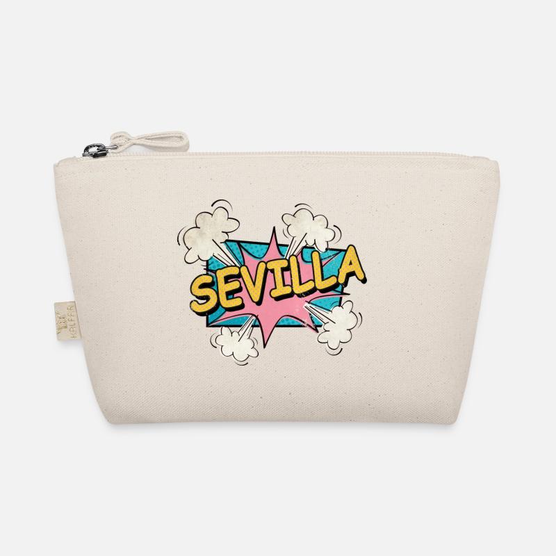 Sevilla Spanien Stadt Schrift Pop Art Comic - Bio-Täschchen - Natur