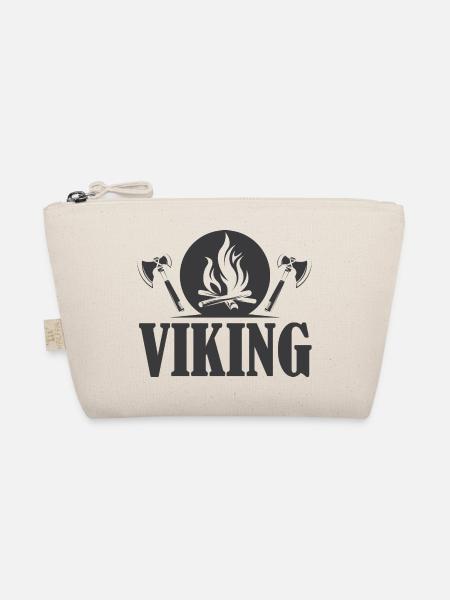 viking wikinger Symbol Axt Symbol Feuer Grafik - Bio-Täschchen - Natur - Vorne