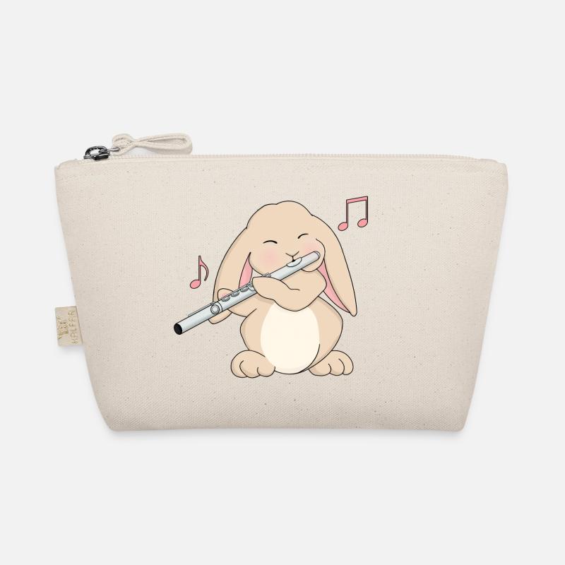 Cute Rabbit Flute Player, Kawaii Lop Eared abbitR Organic Pouch