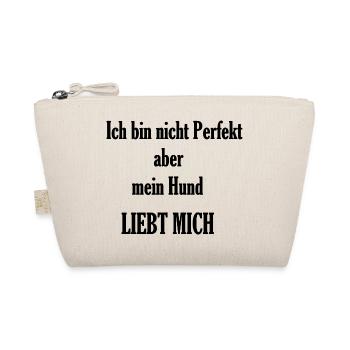 ich bin nicht perfekt in schwarz - Bio-Täschchen - Natur - Vorne