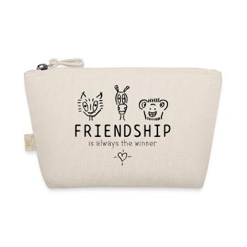 "Friendship is always the winner" schöner Spruch - Bio-Täschchen - Natur - Vorne