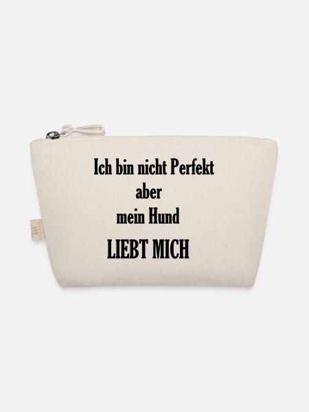Ich bin nicht Perfekt aber mein Hund liebt mich - Bio-Täschchen - Natur - Vorne