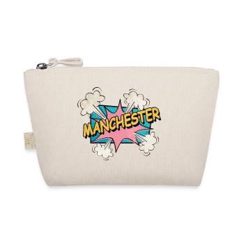 Manchester England UK Stadt Schrift Pop Art Comic - Bio-Täschchen - Natur - Vorne