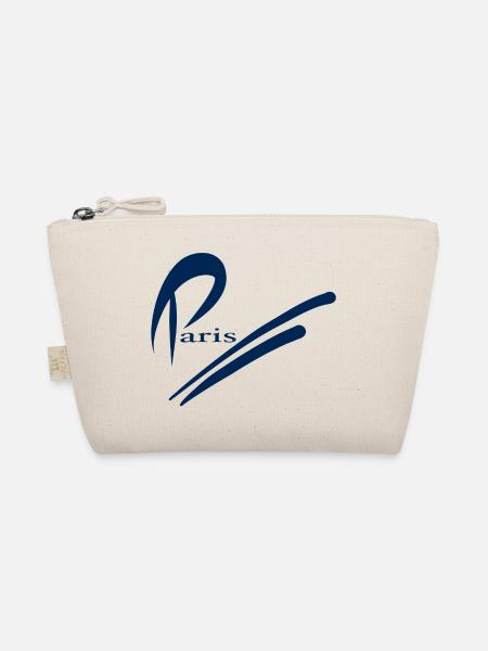 Paris Design - Blau - Bio-Täschchen - Natur - Vorne
