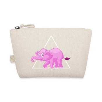 Elefanten Dickhäuter rosa Elefant im Porzelanladen - Bio-Täschchen - Natur - Vorne