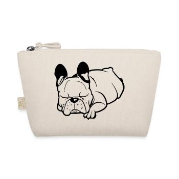 Schlafende Französische Bulldogge Faulenzer - Bio-Täschchen - Natur - Vorne