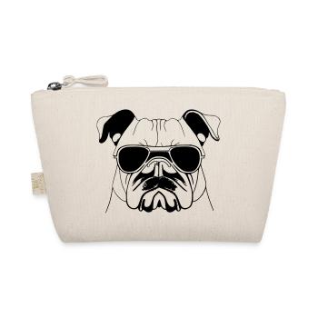 Bulldog dog dogs with sunglasses cool vector - Organic Pouch - nature - Front