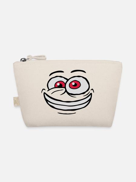 Crazy Comic Face Design - Organic Pouch - nature - Front