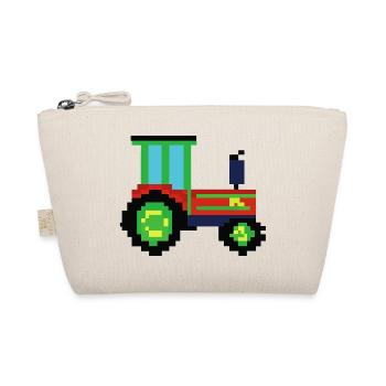 Traktor verpixelt Geschenkidee Pixel Traktor - Bio-Täschchen - Natur - Vorne