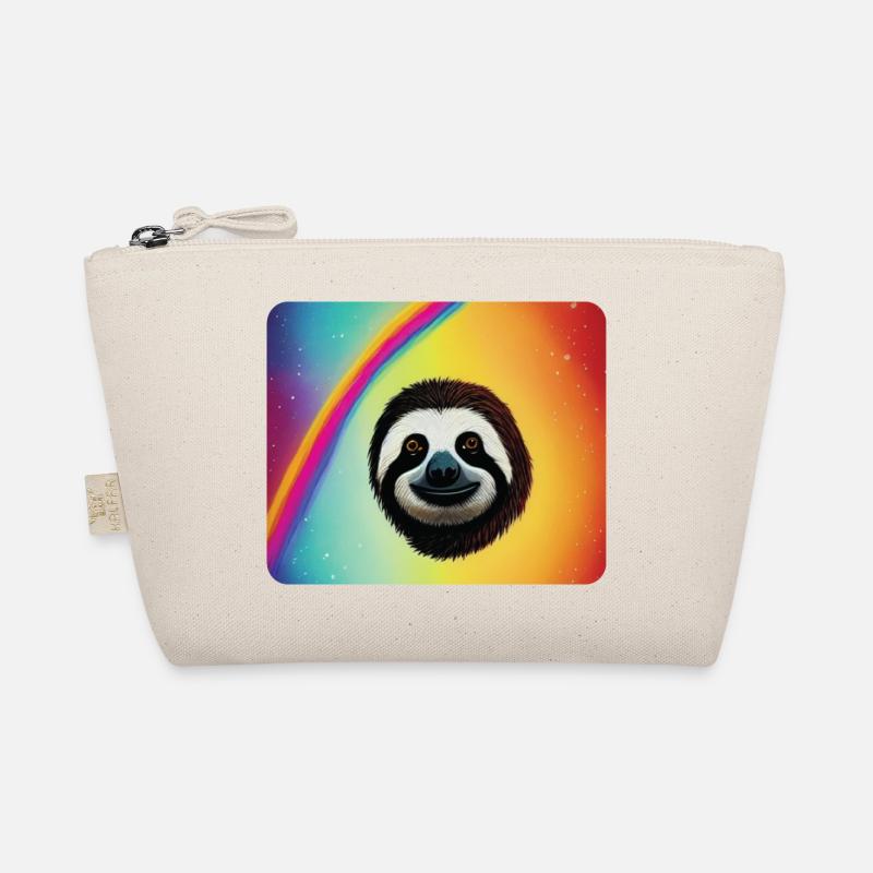 Faultier Regenbogen - Bio-Täschchen - Natur