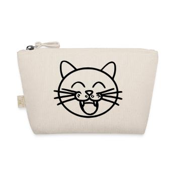 Lächelnde Katze Lustig Lachen Katze Geschenkidee - Bio-Täschchen - Natur - Vorne