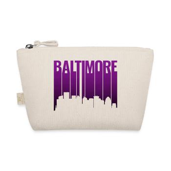 Baltimore Skyline im Lila-Dämmerlicht - Bio-Täschchen - Natur - Vorne