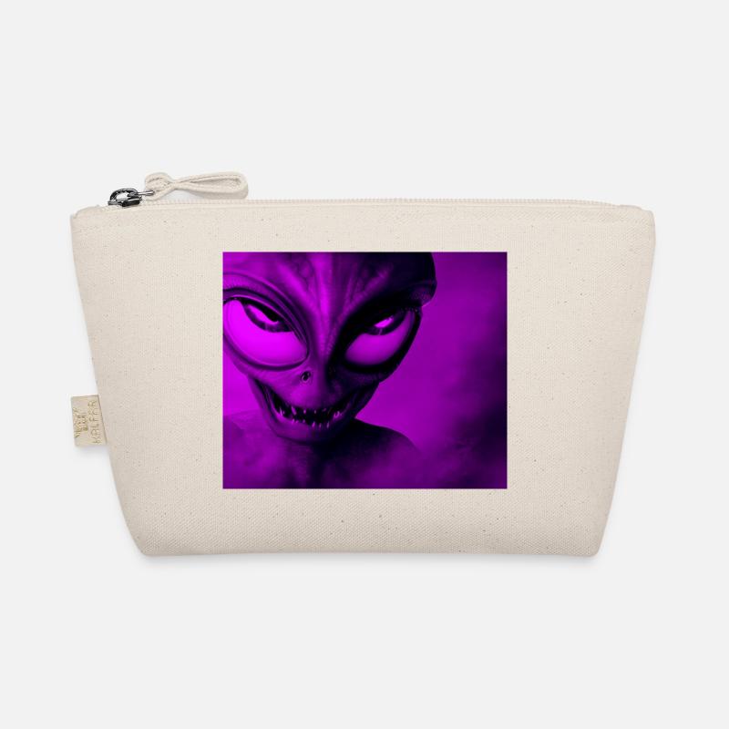 Alien with Sharp Teeth Design - Pink Organic Pouch