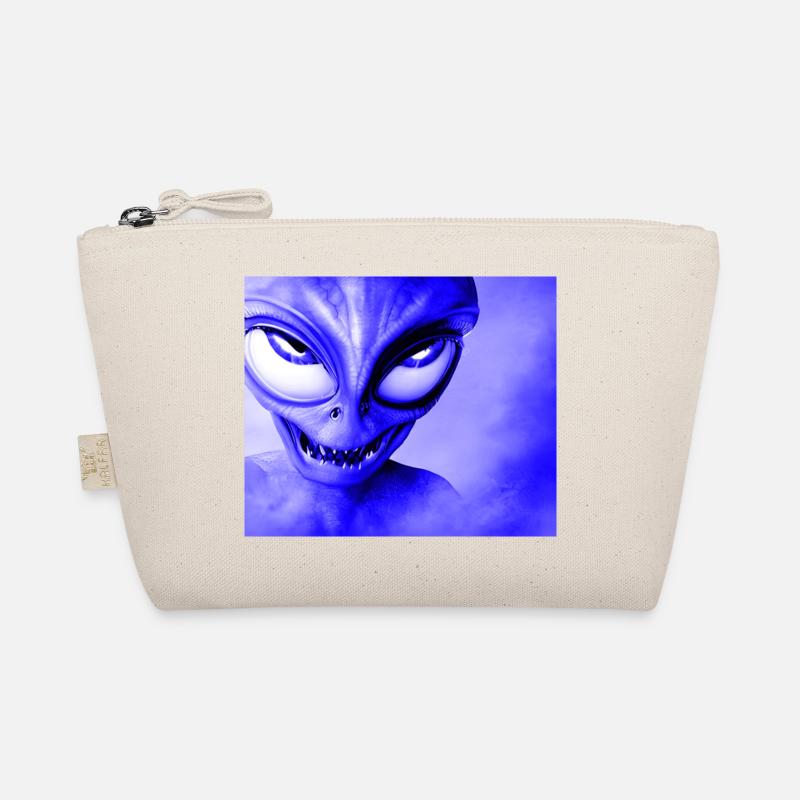 Alien with Sharp Teeth Design - Blue Organic Pouch