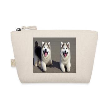 Akita Pups Smiling at the Beach Design - Organic Pouch - nature - Front