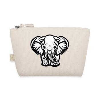 Little Elephant Cartoon Cute Adventure 19 - Organic Pouch - nature - Front