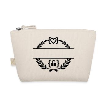 Code with heart and code with lock in laurel wreath m - Organic Pouch - nature - Front