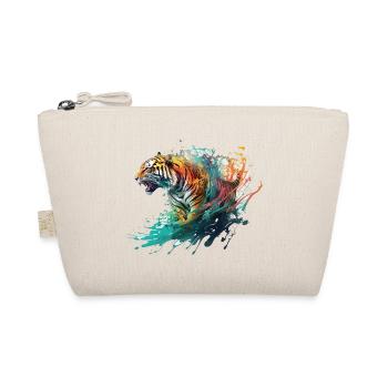 Tiger Splash Grunge Bunt Tier Raubtier Kunst - Bio-Täschchen - Natur - Vorne