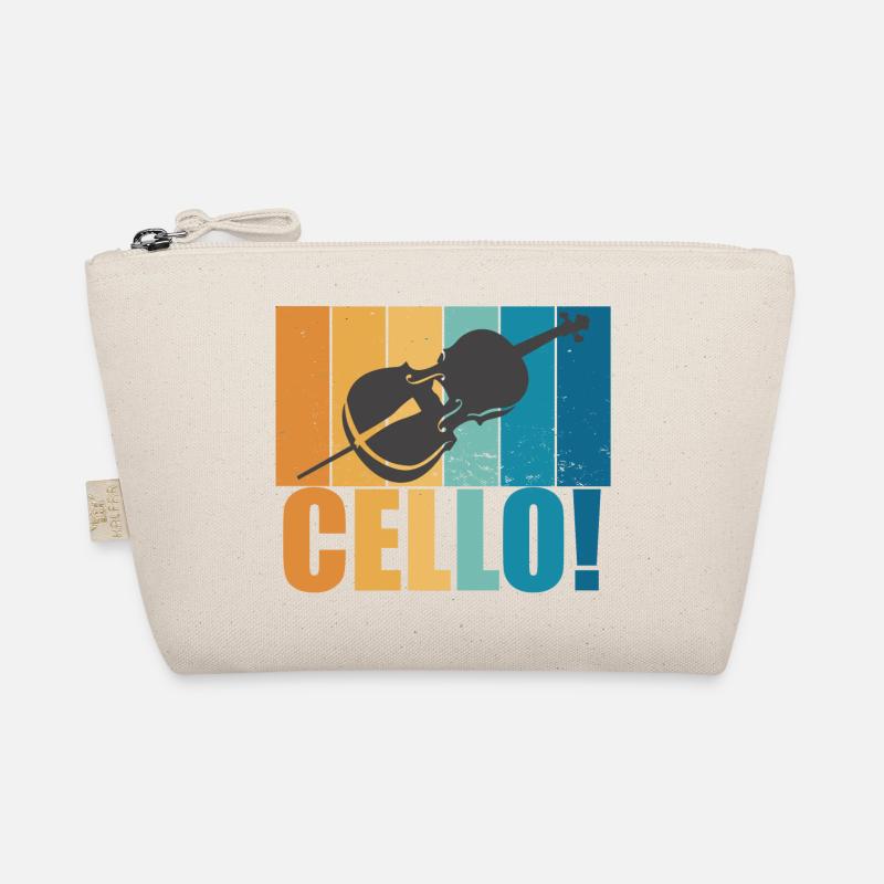 Cello Vintage Instrument Musiker Geschenk - Bio-Täschchen - Natur