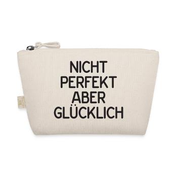 Nicht perfekt aber glücklich - Bio-Täschchen - Natur - Vorne