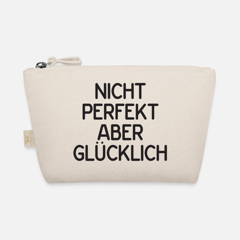 Nicht perfekt aber glücklich - Bio-Täschchen - Natur