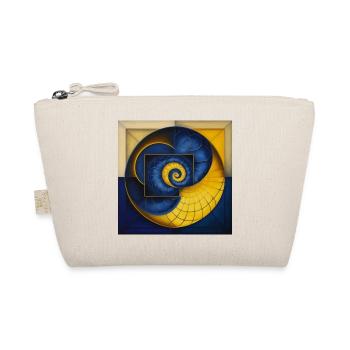 Mandala, Blau, Kreis, Gelb, Schnecke, Spinnennetz - Bio-Täschchen - Natur - Vorne