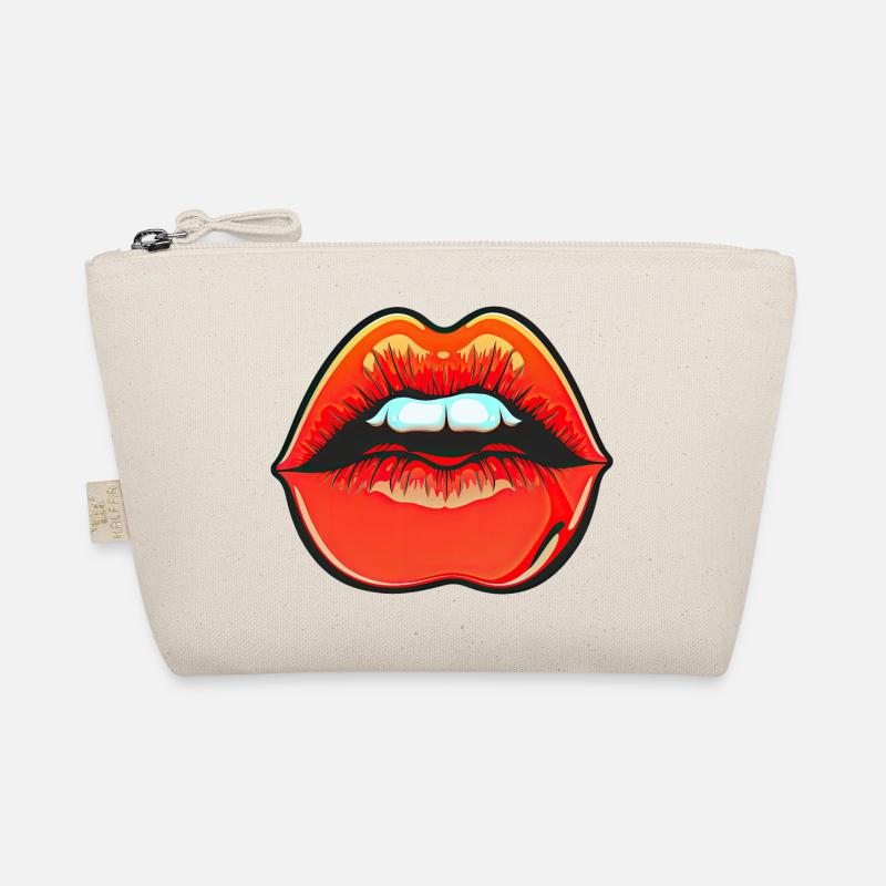 Neckende rote Lippenstiftlippen Bio-Täschchen