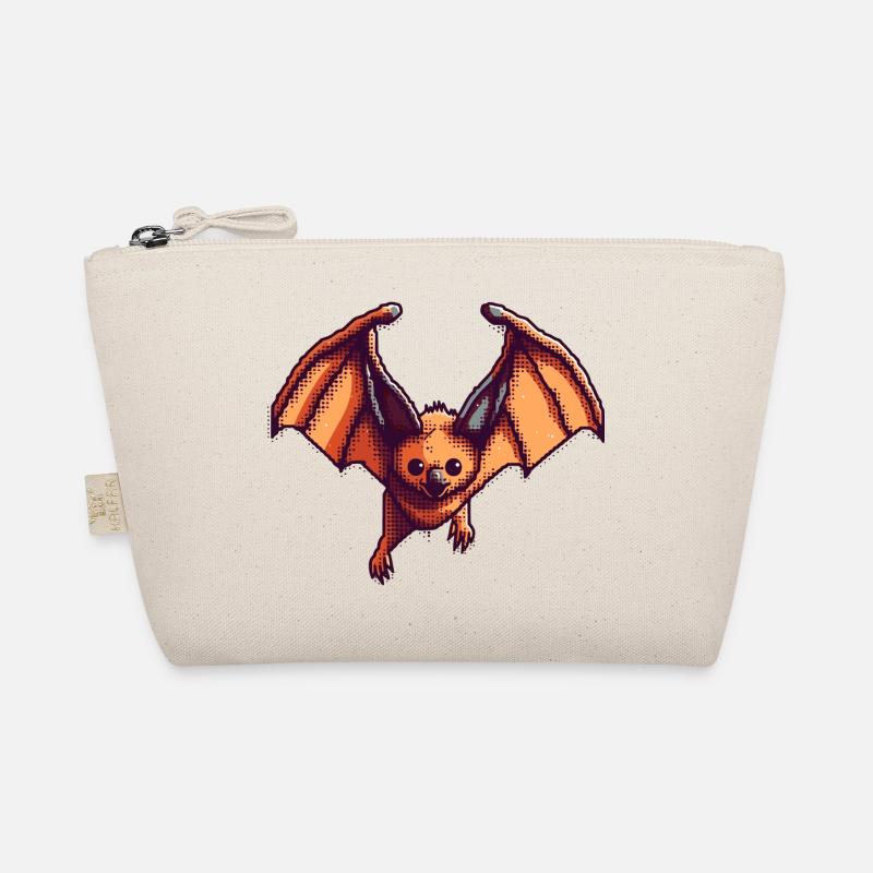 8 bit flying fox in retro and vintage pixel art Organic Pouch