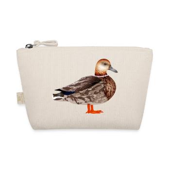 drawn female duck colored & collaged - Organic Pouch - nature - Front
