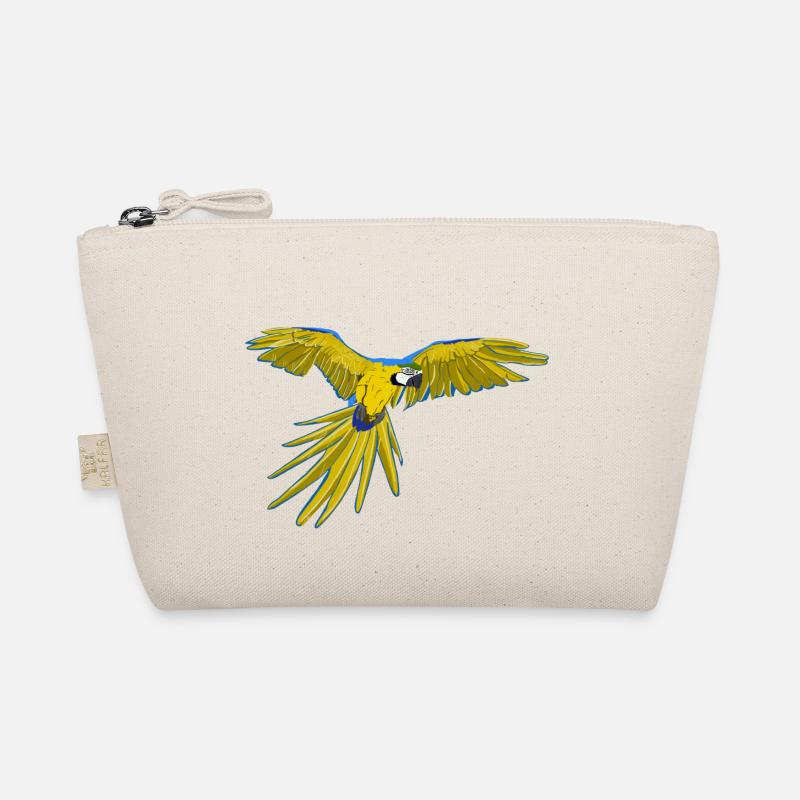 Yellow-breasted macaw in flight Ara ararauna Organic Pouch