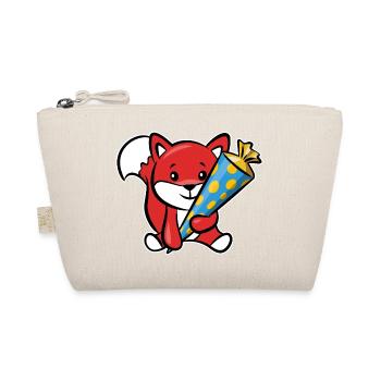 Schlauer Fuchs mit Zuckertüte - Bio-Täschchen - Natur - Vorne