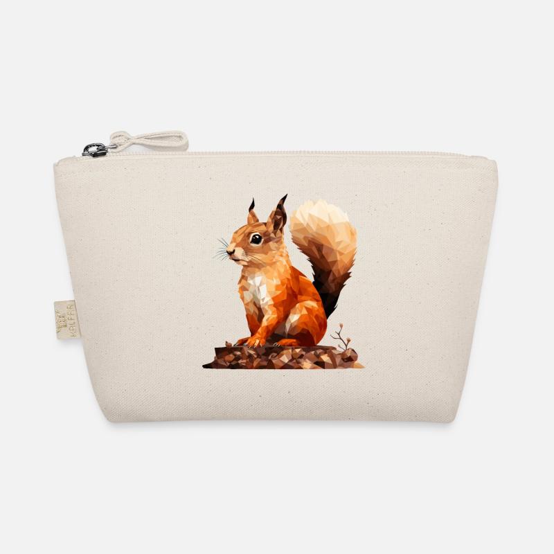 Eichhörnchen im Polygon Stil - Bio-Täschchen - Natur