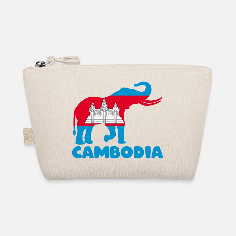 Cambodia Temple Khmer Elephant Flag I Gift Organic Pouch