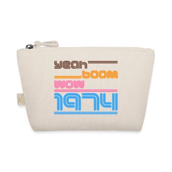 Vintage 1974 Shirt Retro yes Boom Wow - Organic Pouch - nature - Front