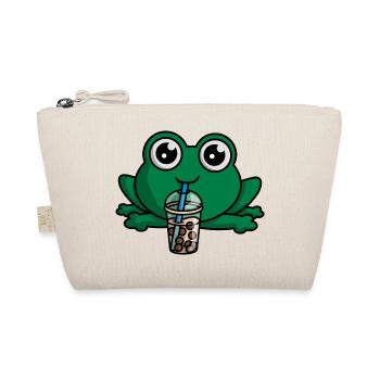 Bubble Boba Tee Trinken Frosch Anime Kawaii Kröte - Bio-Täschchen - Natur - Vorne