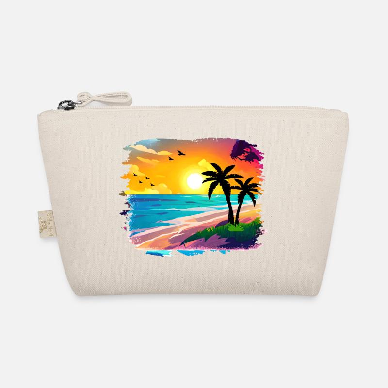 Summer Sunset Beach Watercolor Organic Pouch