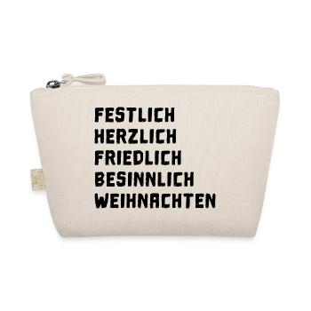Frohe Weihnachten und besinnliches Heilig Abend - Bio-Täschchen - Natur - Vorne