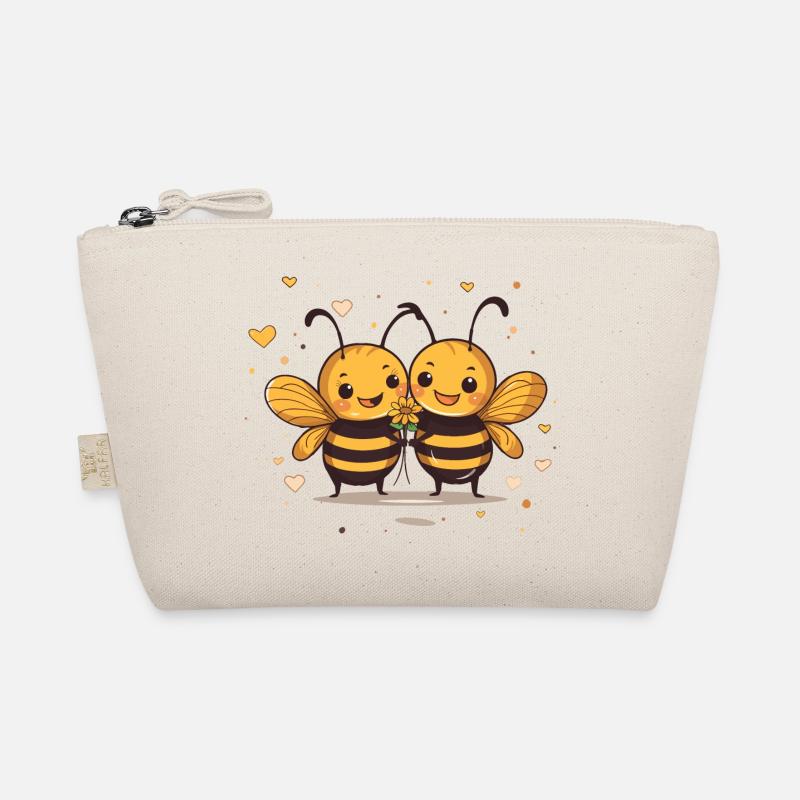 Romantische Bienen - Bio-Täschchen - Natur