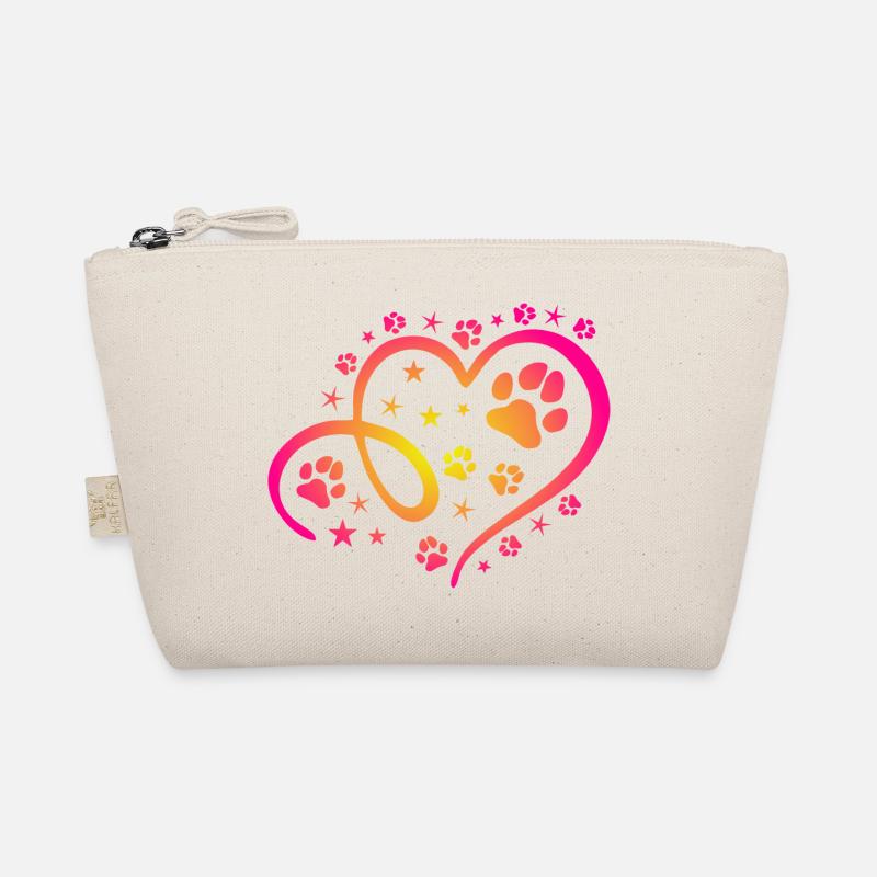 Herz mit Pfötchen und Sternen Bio-Täschchen