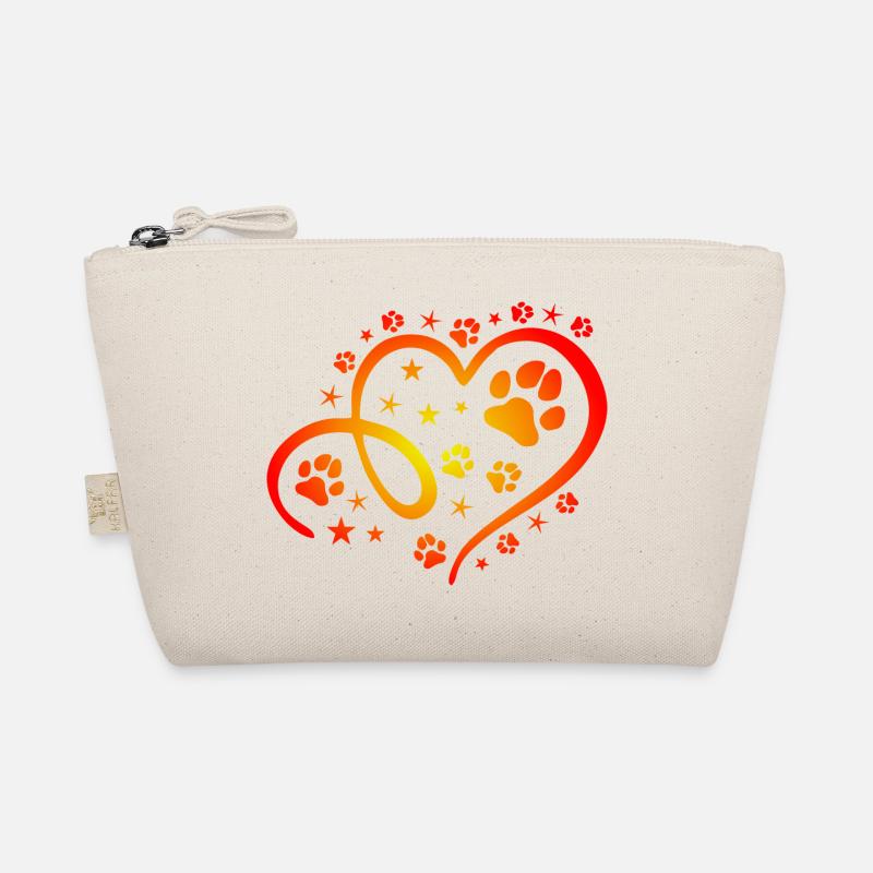 Herz mit Pfötchen und Sternen Bio-Täschchen