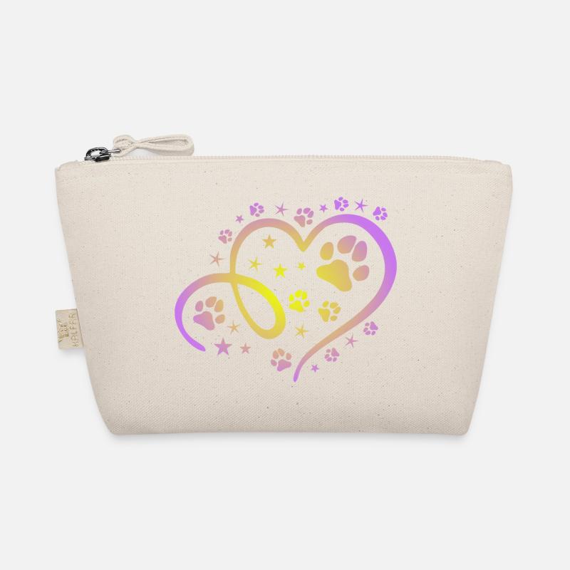 Herz mit Pfötchen und Sternen Bio-Täschchen