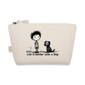 La vie est meilleure avec un chien - Trousse biologique - nature - Devant
