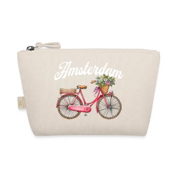 Amsterdam Flower Bicycle Dutch Souvenir - Organic Pouch - nature - Front