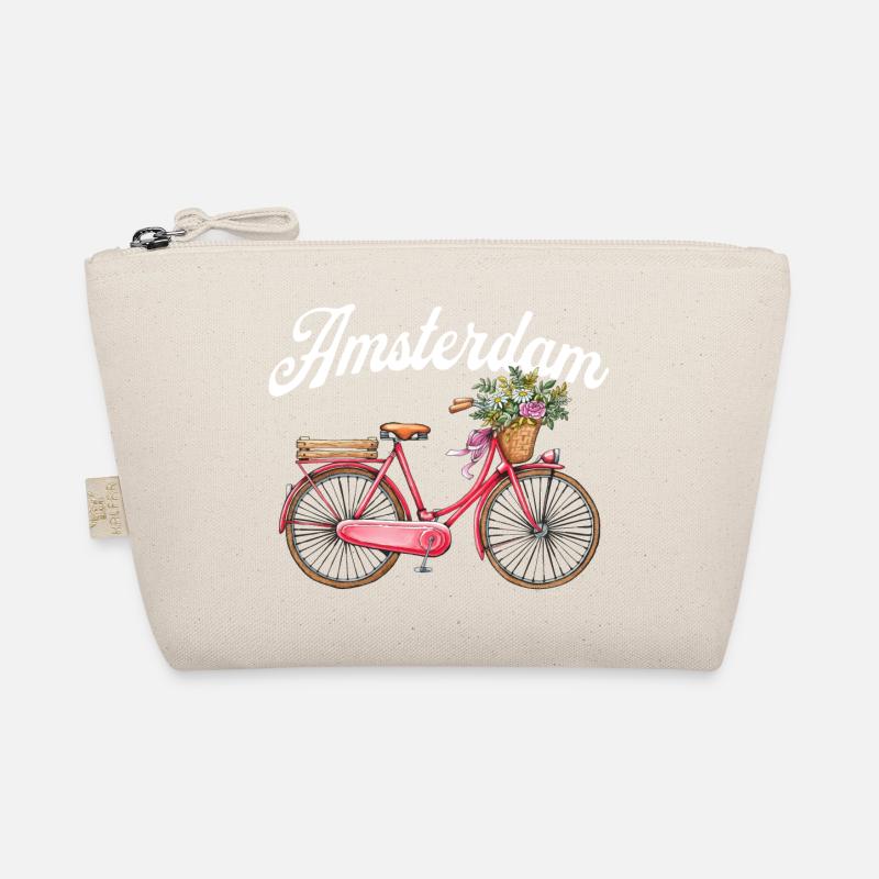Amsterdam Flower Bicycle Dutch Souvenir Organic Pouch