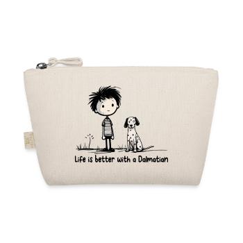Lustiges Dalmatiner Design mit Spruch - Bio-Täschchen - Natur - Vorne