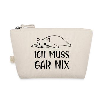 Ich muss gar nix eine faule Katze - Bio-Täschchen - Natur - Vorne