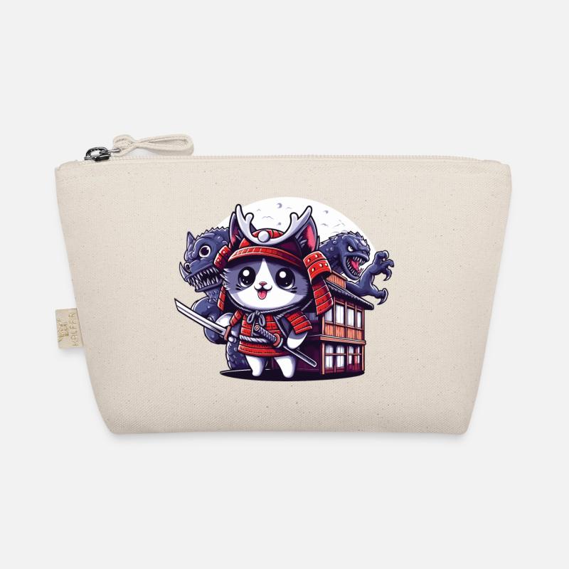 Chat ninja samouraï derrière Monster et Dojo Trousse biologique